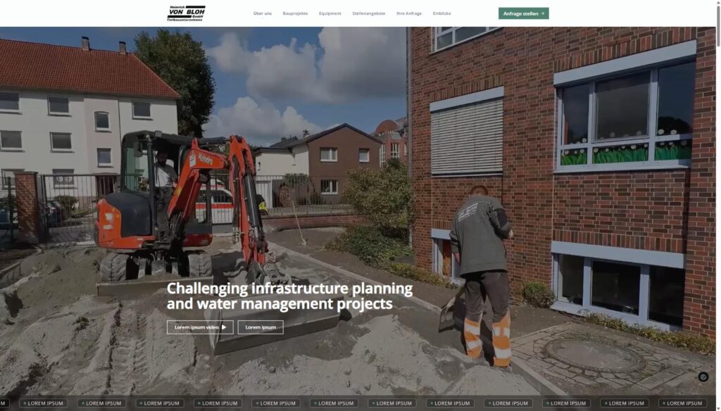 Heinrich von Bloh civil engineering company website homepage